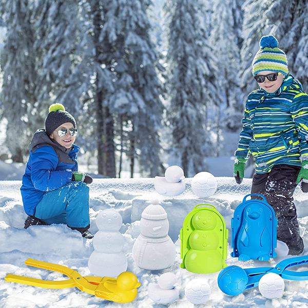 LAQI 2 Unids Niños Snowball Maker Tool Invierno Snowball Maker Juguetes con Mango Snowball Fight Fun Winter Outdoor Activities